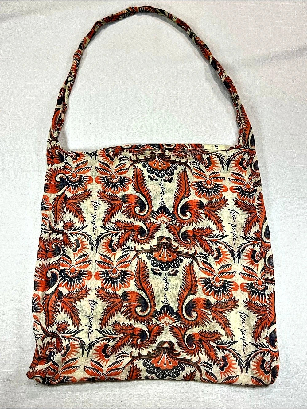 Free People Boho Floral Fabric Shoulder Tote Bag